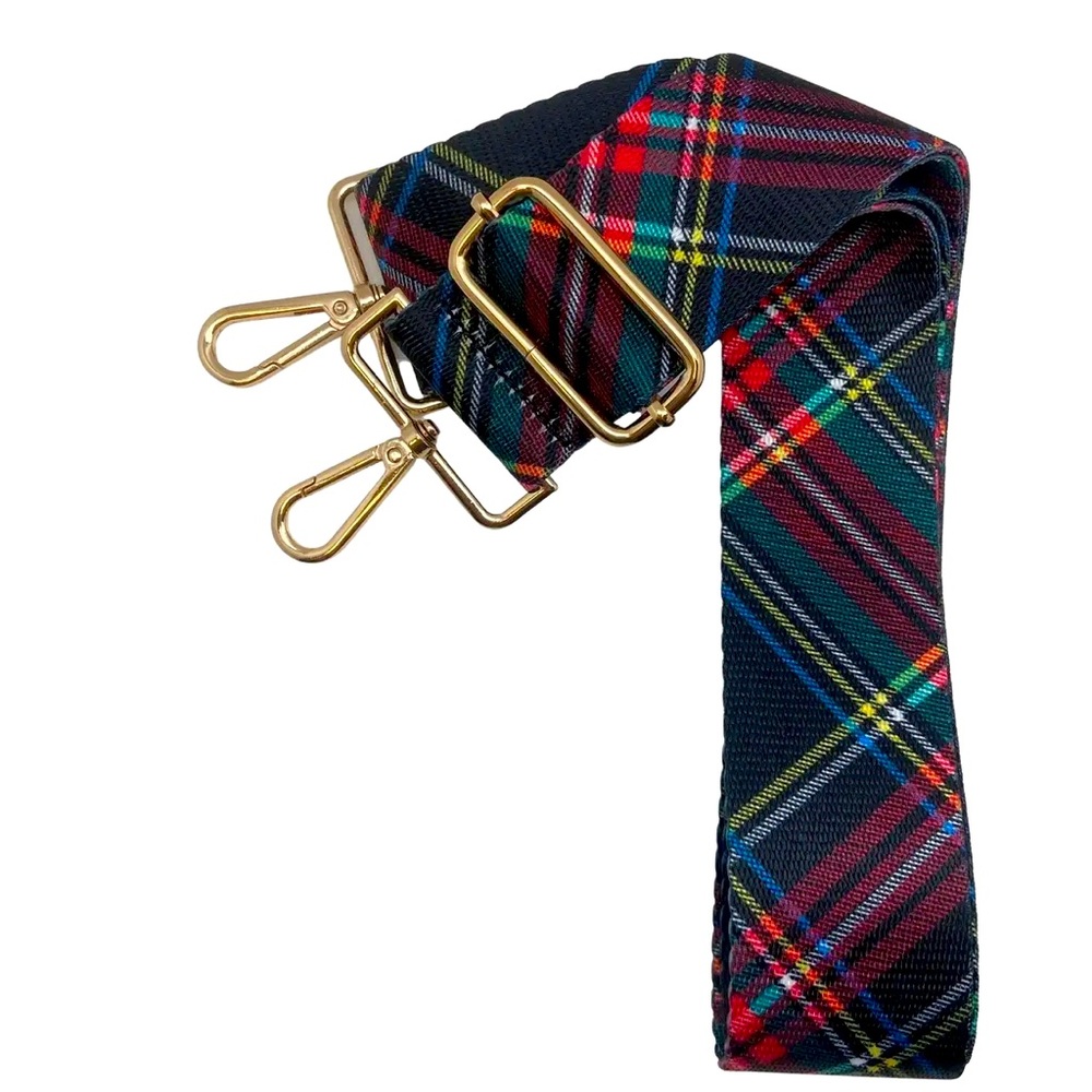 🎄Tartan Black Plaid Adjustable Bag Strap 🖤